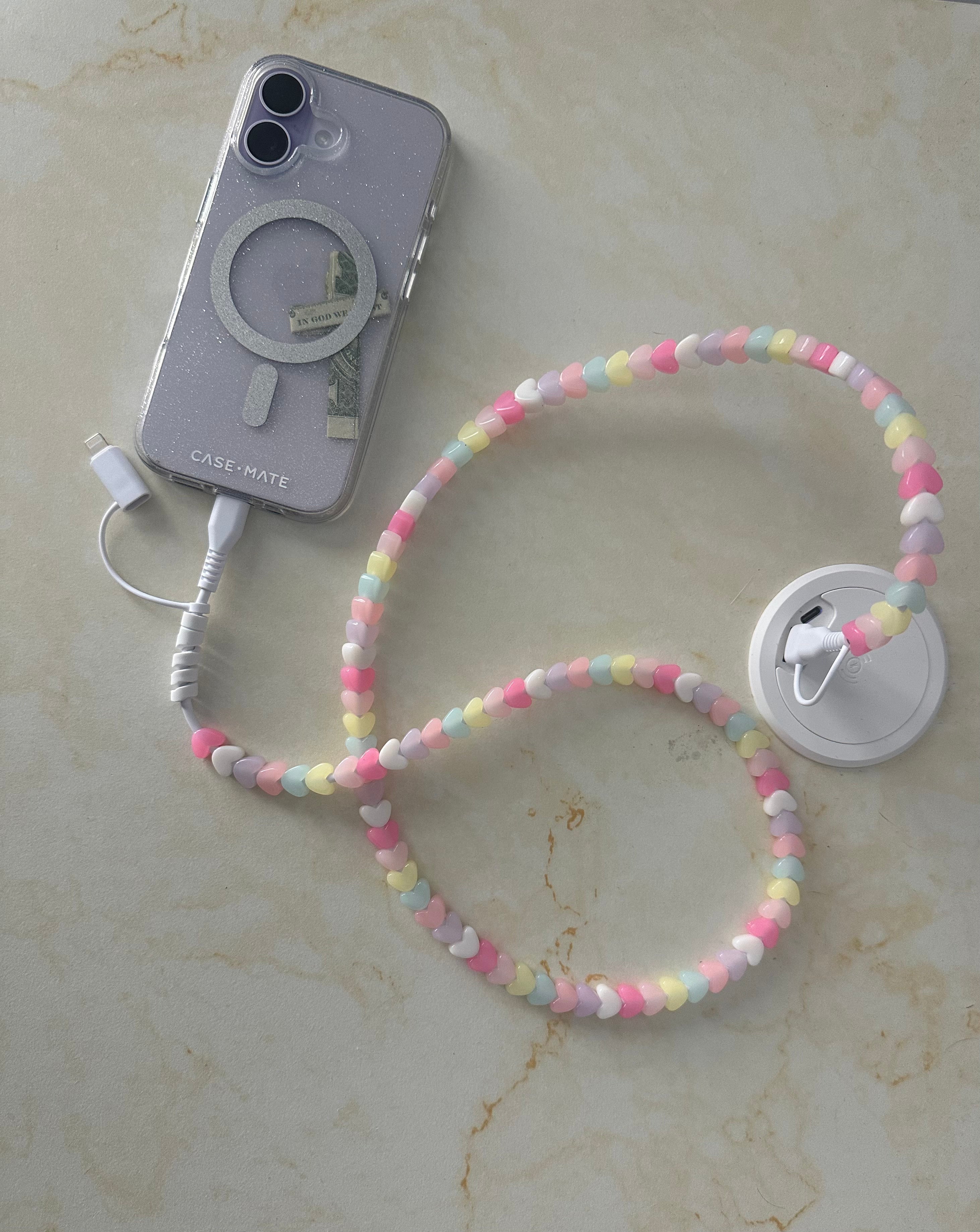 Beaded phone chargers